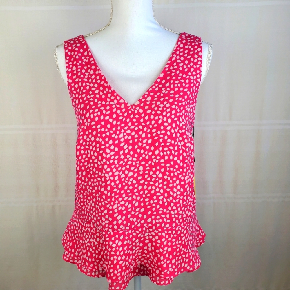 Gibson NWT sleeveless double flounce top XS